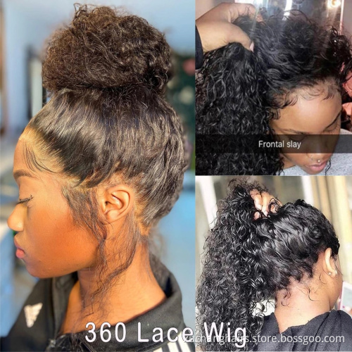 Natural color virgin cuticle aligned hair 360 lace frontal wigs vendor full lace human hair wig with baby hair